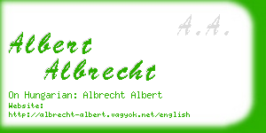 albert albrecht business card